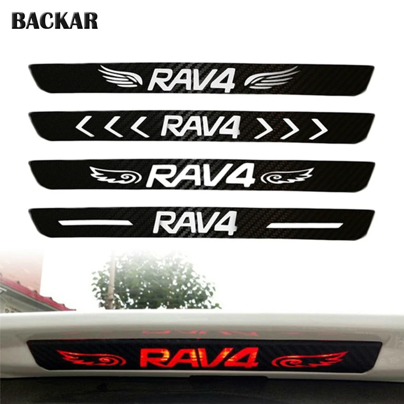 Автомобильный Стайлинг 3D наклейки из углеродного волокна для Toyota Rav4 2013 Авто высокий стоп-сигнал, тормозной светильник, наклейки, аксессуары