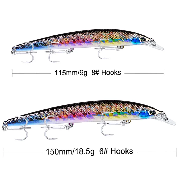 5PC-Color A 5 шт., набор рыболовных приманок Minnow, набор приманки, 18,5 г/15 см, 9 г/11,5 см, искусственные жесткие воблеры для наживки с ящиком для хранения, снасти - Цвет: 5PC-Color A