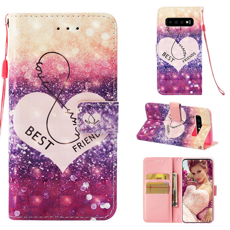 Чехол-книжка из искусственной кожи для Samsung Galaxy S10 S10e S9 S8 Plus S7 S6 Edge S5 J3 J510 A310 A510 A320 A520