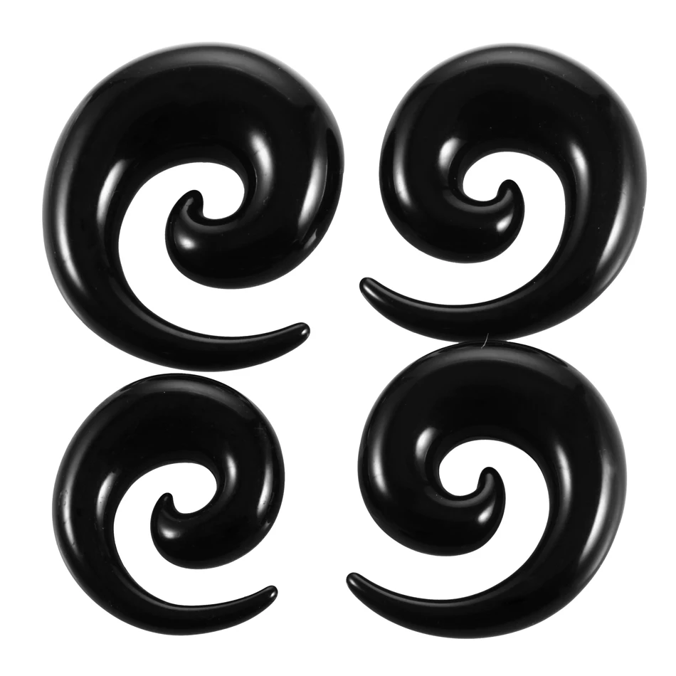 2 шт./лот акриловые спиральные ушные отверстия черные и белые конические