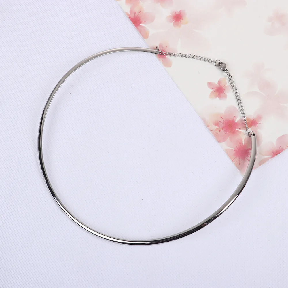 Ожерелье DoreenBeads из нержавеющей стали 304 колье под воротник с круглыми кольцами