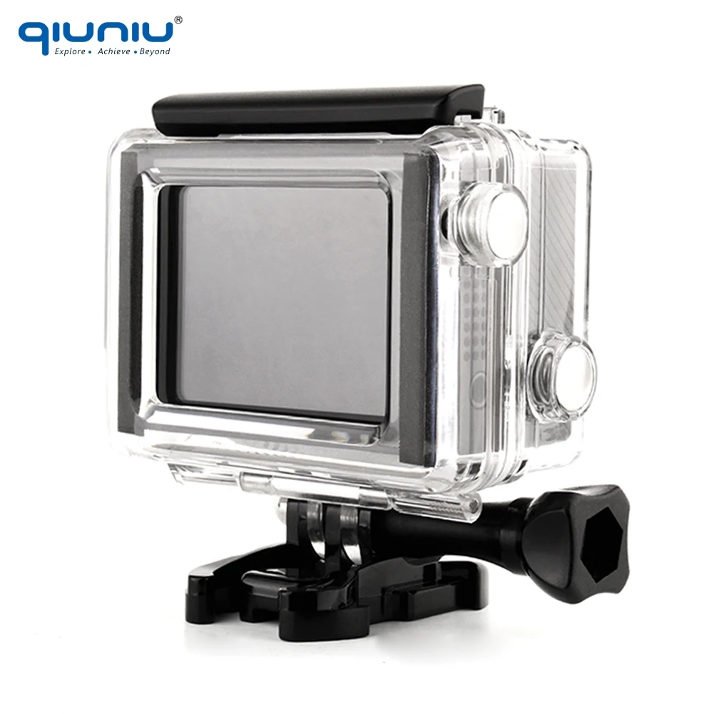 QIUNIU открытая спина полый скелет для BacPac задняя дверь GoPro Hero 3 + 4 камеры w/LCD