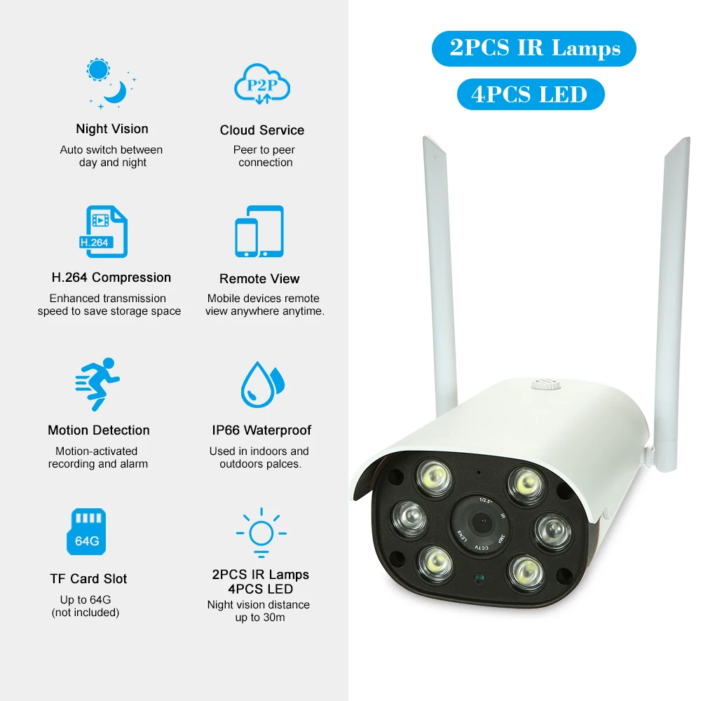 IP камера CMOS HD 1/3 P 960 дюйма 2 ИК лампы|Камеры видеонаблюдения| |