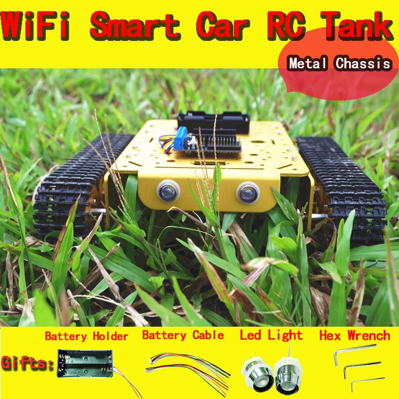 

Металлический автомобиль-танк-робот DOIT T200 с Wi-Fi