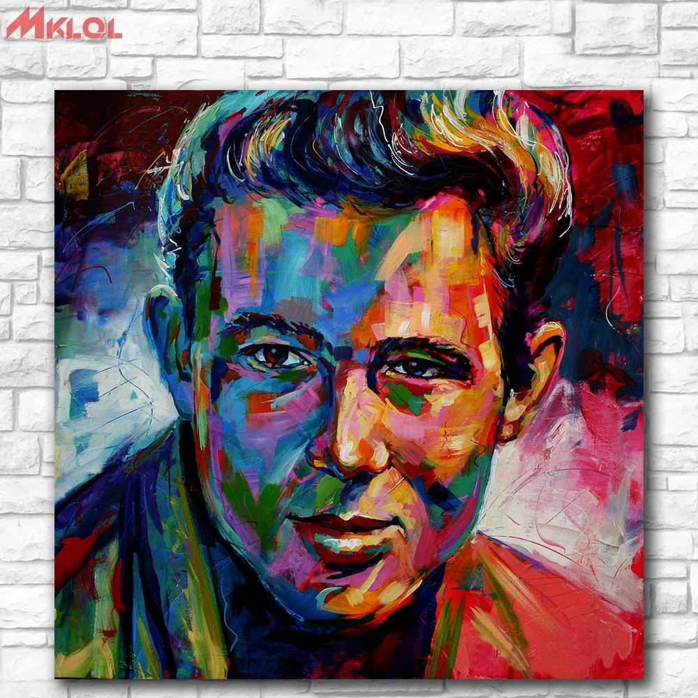Pop art James Dean Oil Painting Wall Art Paiting Canvas Paints Home Decor Abstract Print Modern No Frame | Дом и сад