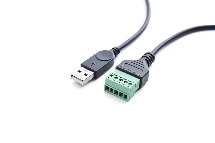 10 шт./лот USB 2 0 Тип A Штекерный 5-контактный винт с экранированным клеммным кабелем |