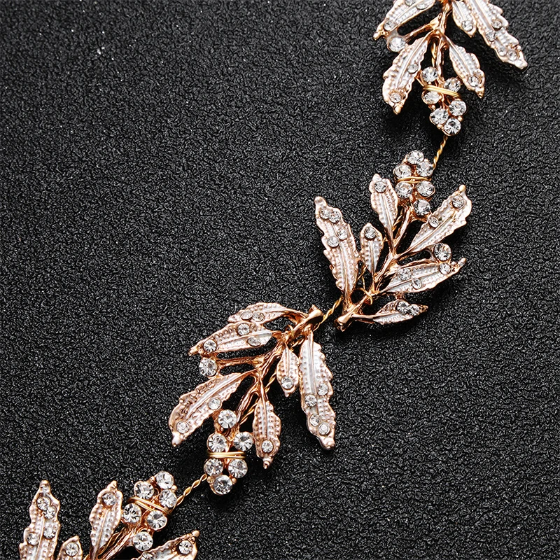 Newest Classic Crystal Hair Vine Wedding Accessories Gold Color Leaf Headpieces Women Bridal Ornaments | Украшения и аксессуары