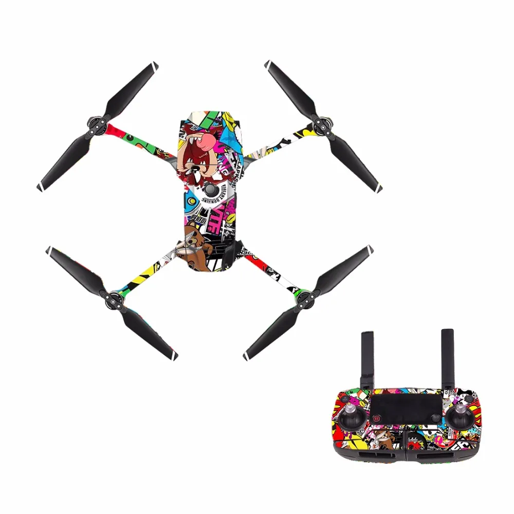 [M0064] мультфильм Граффити Для DJI Mavic Pro Наклейка Обложка Корпус дрона + пульт