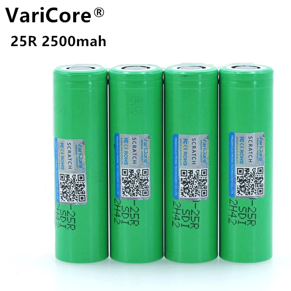 4 шт. Varicore 100% новый бренд 18650 2500 mAh перезаряжаемый аккумулятор для электронных