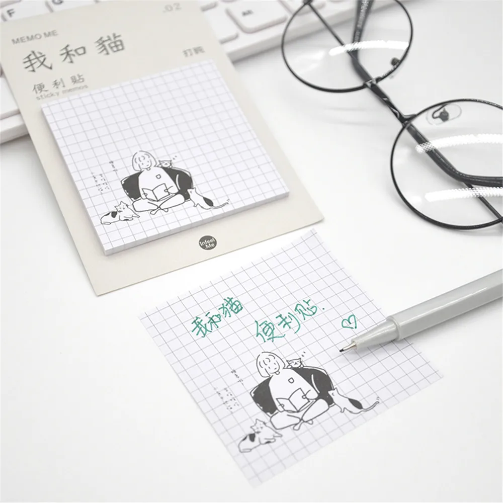 30 листов милые я и мои кошки серии блокноты Kawaii Липкие заметки Сделай Сам