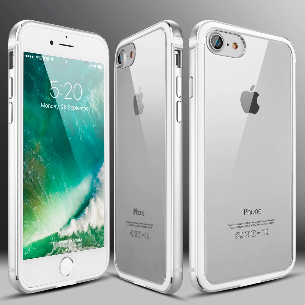 Roybens металлический каркас чехол для iPhone 7 Plus Алюминиевый ТПУ Гибридный Бампер +