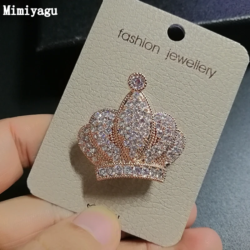 Корона прозрачный кубический циркон брошь булавка для женщин Свадебная