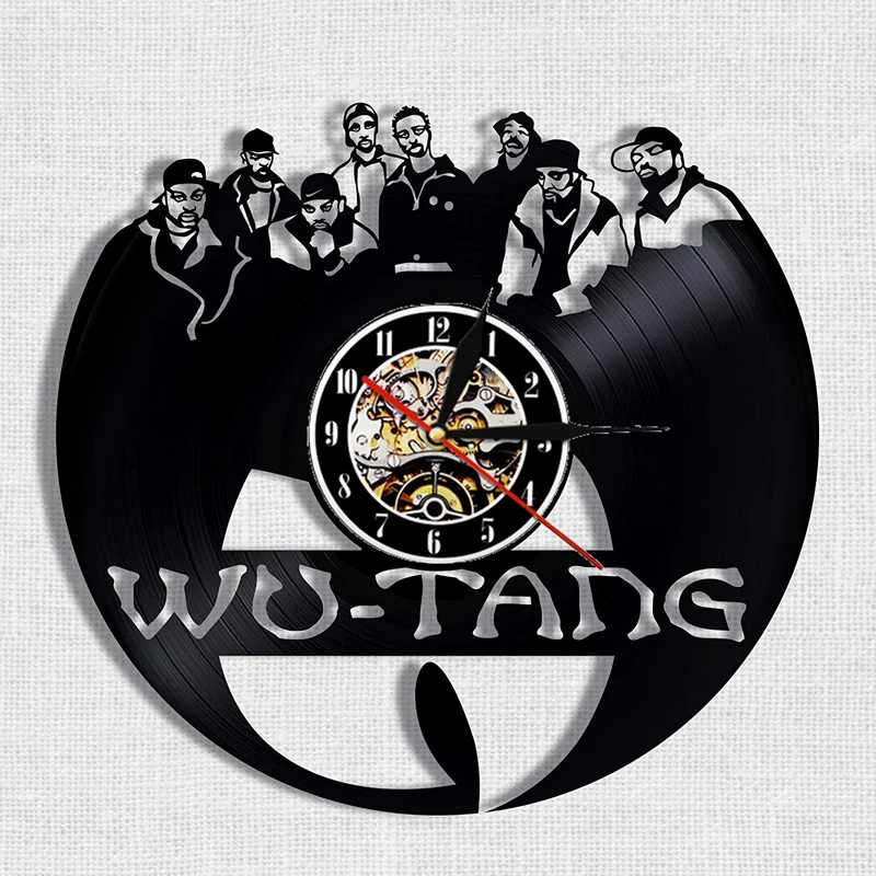 Винтажные виниловые часы Klok Horloge Murale настенные с музыкальной темой Wu Tang Clan в стиле