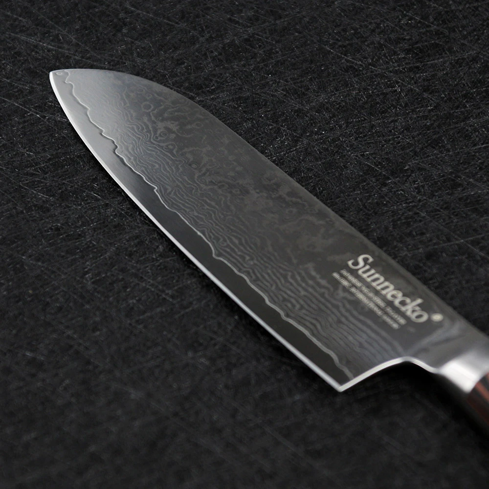 Sunnecko Высококачественный 7 дюймовый нож Santoku дамасский кухонный шеф повара
