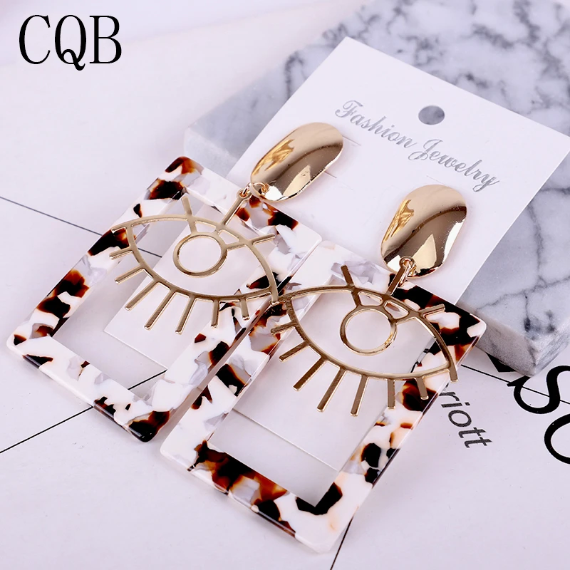 Акриловые серьги Boho Ацетат Круглый Кулон женские большие длинные в виде капель висячие серьги, ювелирные изделия богемные Висячие аксессуары - Окраска металла: 2