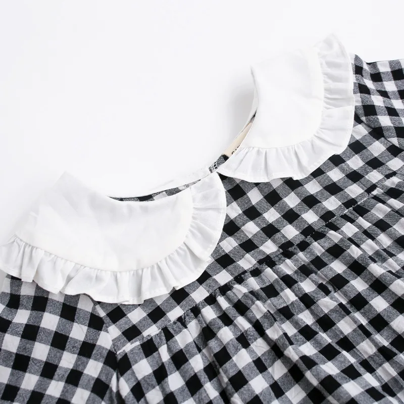 Plaid girls dresses toddler girl clothing autumn children costumes 1 2 3 4 baby princess dress peter pan collar clothes | Детская одежда