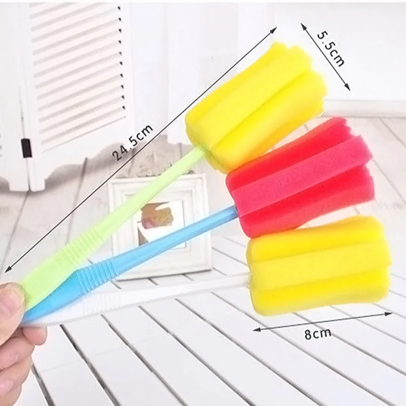 Губчатая щетка для бутылочки кормления ребенка вращающаяся на 360 градусов