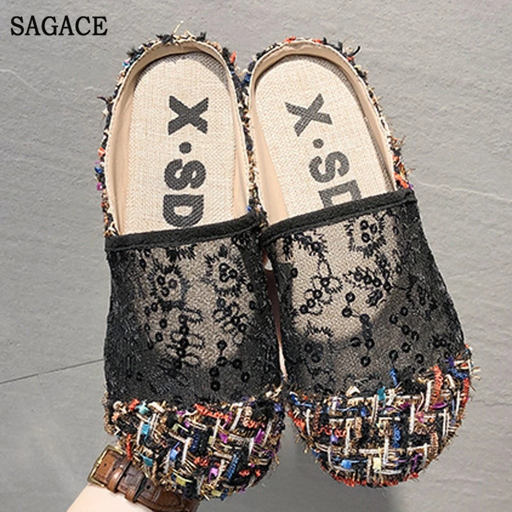 SAGACE Для женщин модные стразы джинсовые Повседневное плоский Простая Летняя