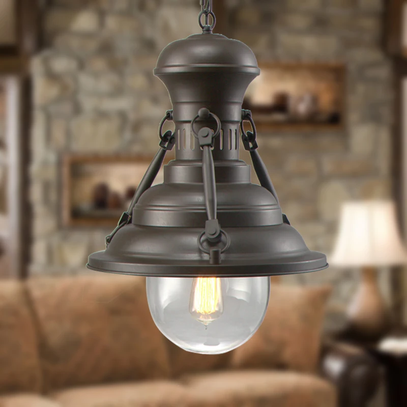 Старинные ржавые браун прохладный лодка форма лампы промышленного бар стиль