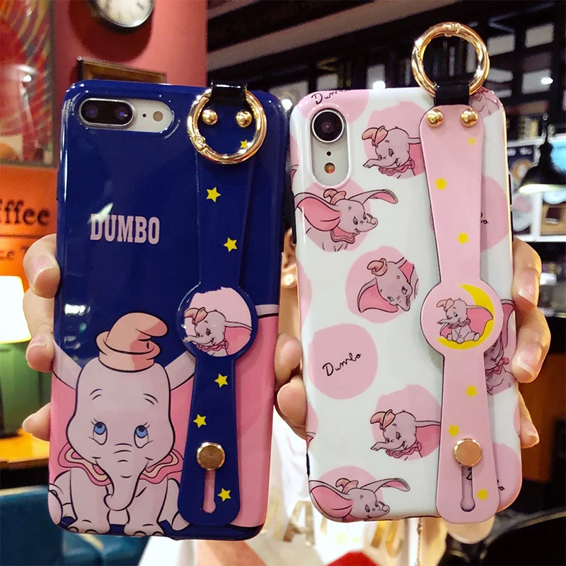 Милый чехол Dumbo для iPhone XS Max XR X роскошный с мультипликационным рисунком телефона