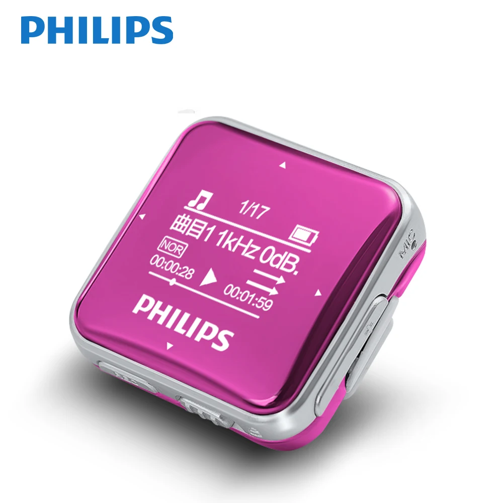 Оригинальный мини MP3 плеер Philips большой полнозвуковой экран с функцией записи FM