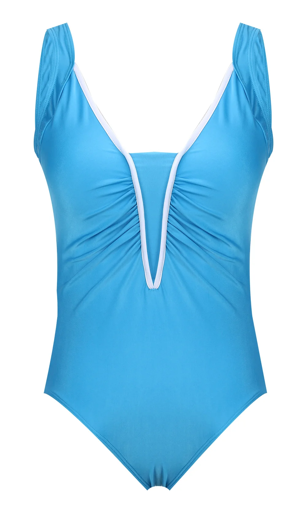 Женский слитный купальник с принтом черный сплошной в полоску размеры до 4XL