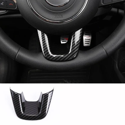 steering wheel cover Для Jeep Renegade внутренняя карбоновая лампа для чтения рулевого колеса, ручка переключения передач, хромированная накладка, аксессуары для стайлинга автомобилей - Название цвета: steering wheel cover