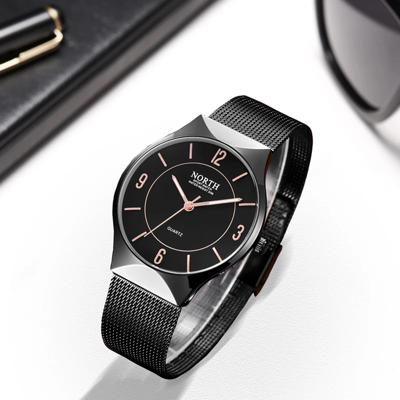 Мужские часы NORTH модные деловые мужские повседневные водонепроницаемые