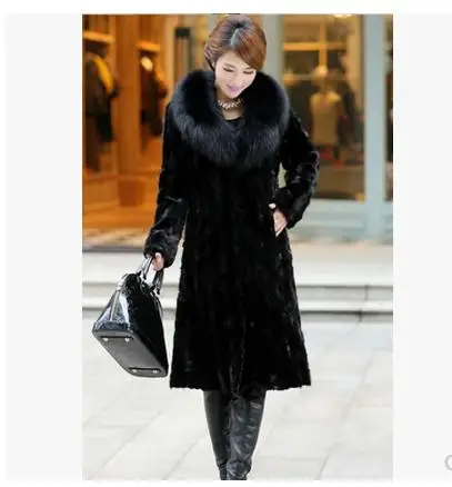 Женское зимнее и осеннее пальто большого размера из искусственного лисьего меха