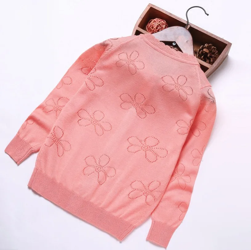 Новинка кардиган для девочек топ с длинными рукавами одежда детские полые