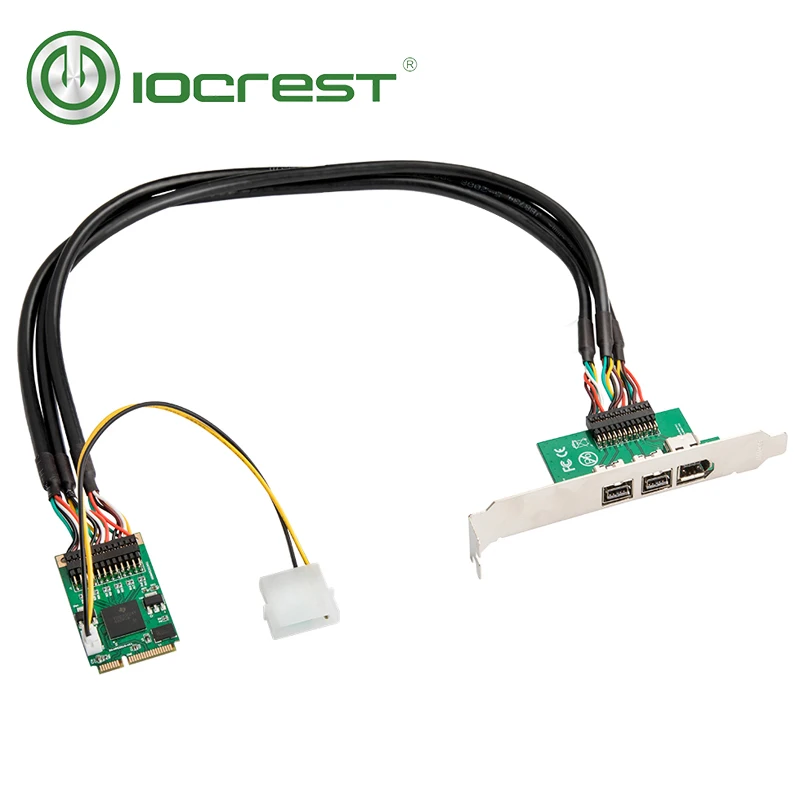 IOCREST Mini PCI Express 1 порт Firewire 1394A и 2 порта s 1394B карта