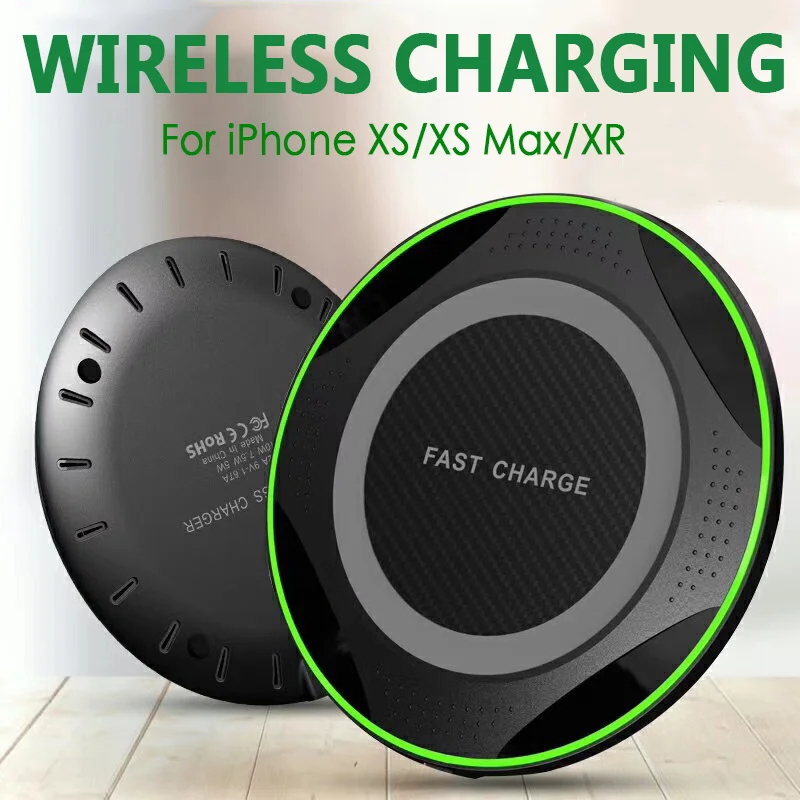 

10W Qi Wireless Charger for iPhone X Xs MAX XR 8 plus Fast Charging for Samsung S8 S9 Note 9 8 for xiaomi USB Phone Charger Pad