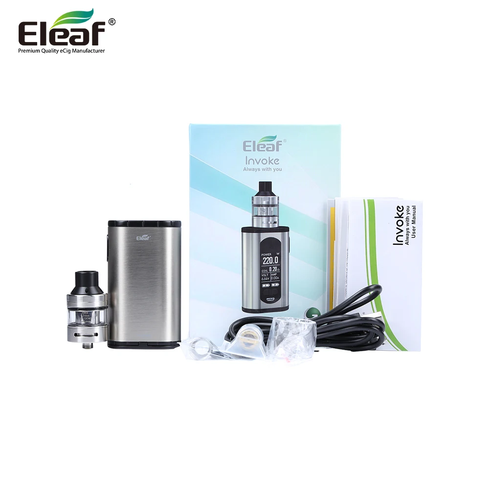 Оригинальный набор Eleaf Invoke 220 Вт с 2 мл атомайзером ELLO T 510 нитевидный бак без