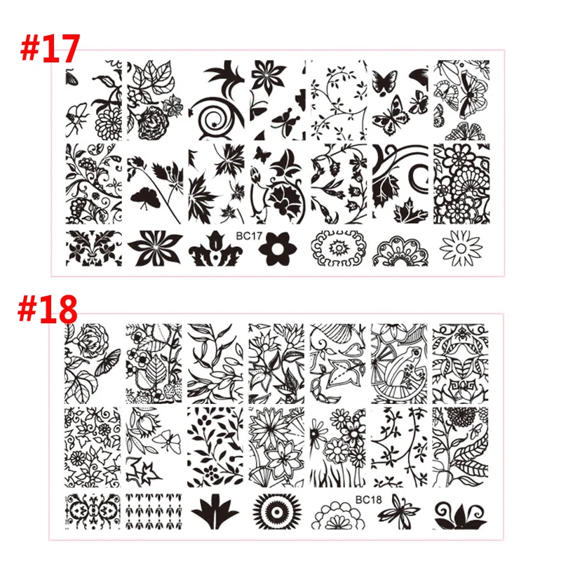 2016 новые кружева цветы рисунки бабочек пластины для штамповки ногтей 10 шт