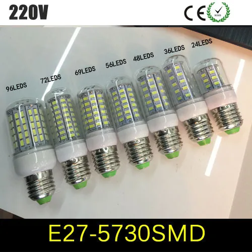 4 шт. светодиодные лампы E27 5730 в 220 В 24/36/48 Светодиодный 56/69/110|5730 e27|smd e27e27 220v |