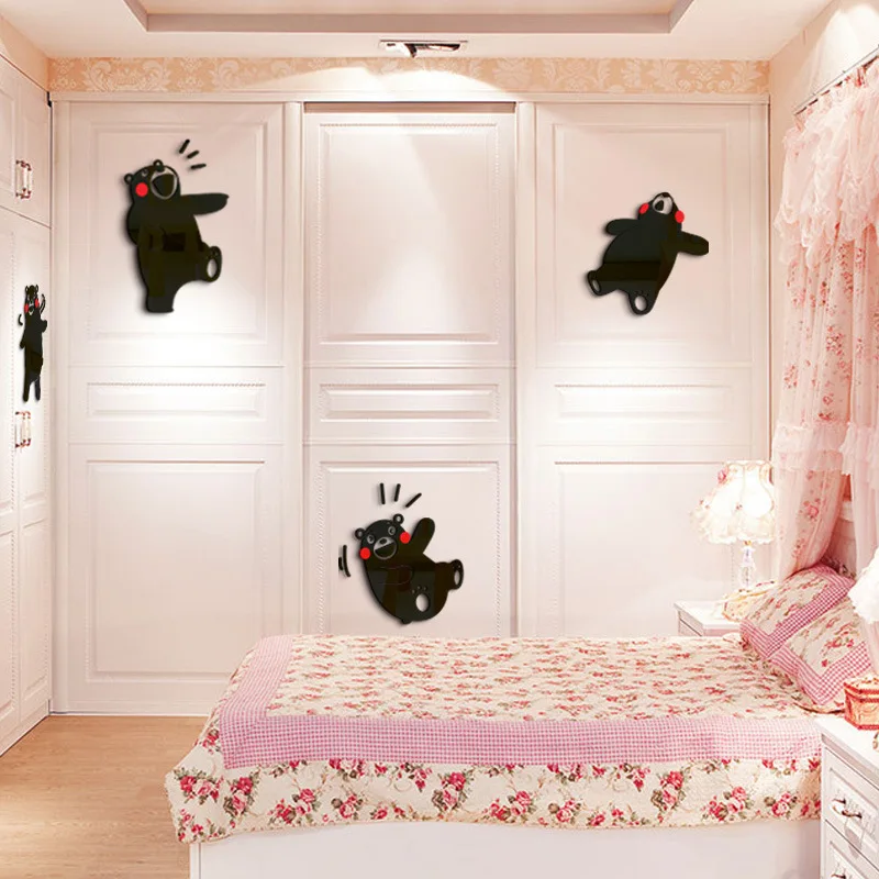 

Cartoon bear Stupid bear Children's room acrylic 3d wall sticker Bedroom wardrobe Living room sofa background wall stickers
