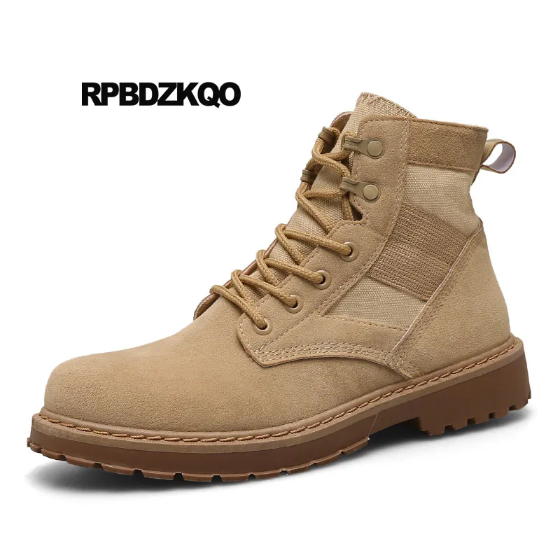 

Desert Short Designer High Top Vintage Lace Up Boots Suede Army Footwear Tactical Ankle Men Autumn Booties Military Canvas Shoes