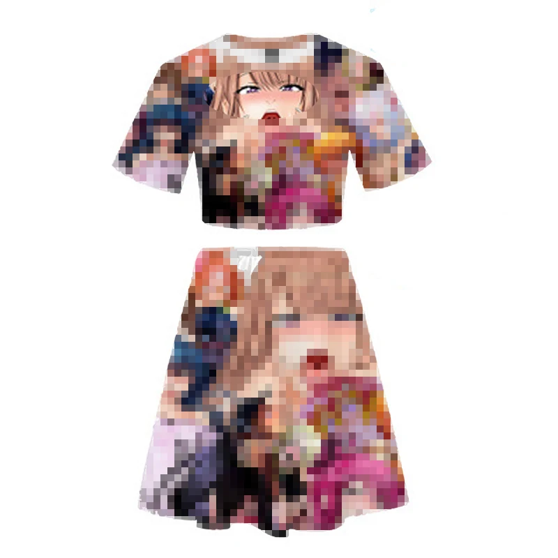 skirt2 3D Ahegao толстовки с капюшоном для мужчин wo для мужчин застенчивая девушка лицо Толстовка уличная одежда с мотивами из аниме Harajuku негабаритных на молнии куртки топы - Цвет: skirt2