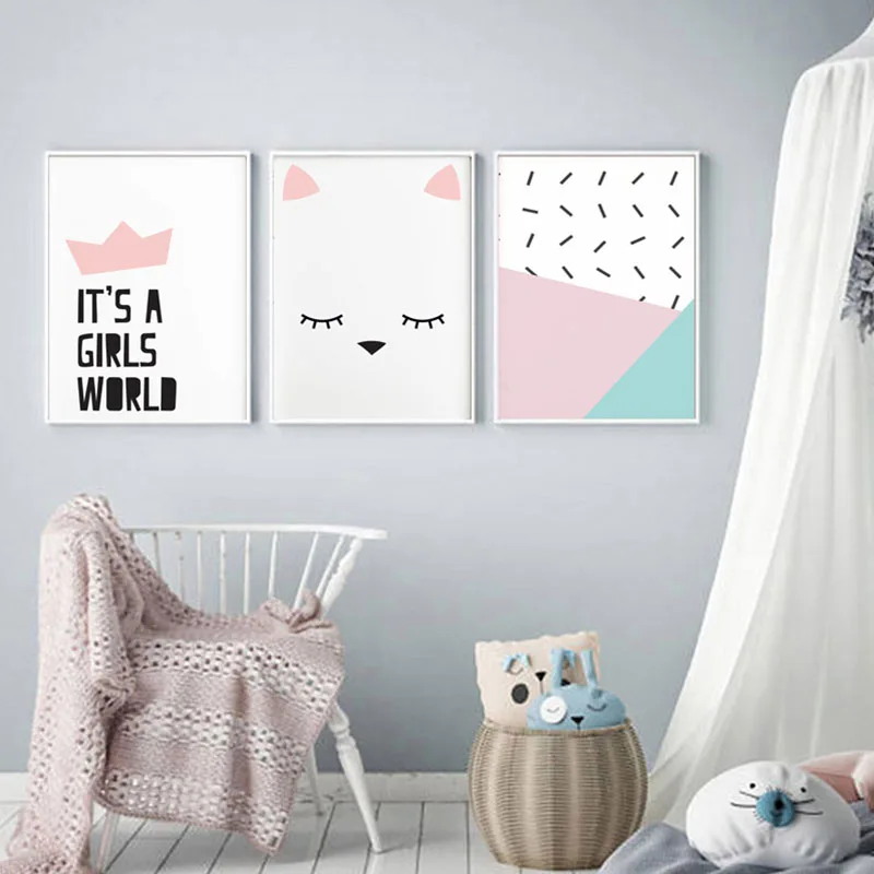 Modern Nursery Wall Art Rabbit Lover Canvas Painting Scandinavian Rainbow Posters and Prints Quotes Pictures for Living Room | Дом и сад