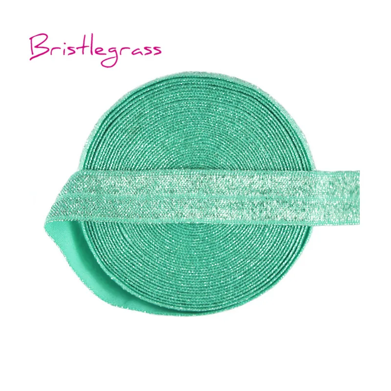 BRISTLEGRASS 5 двор 5/" 1,5 см Цвета: золотистый, серебристый блеск откидной резинки враг спандекс атласная лента повязка на голову" сделай сам ", резинки для волос с кружевной отделкой DIY Швейные