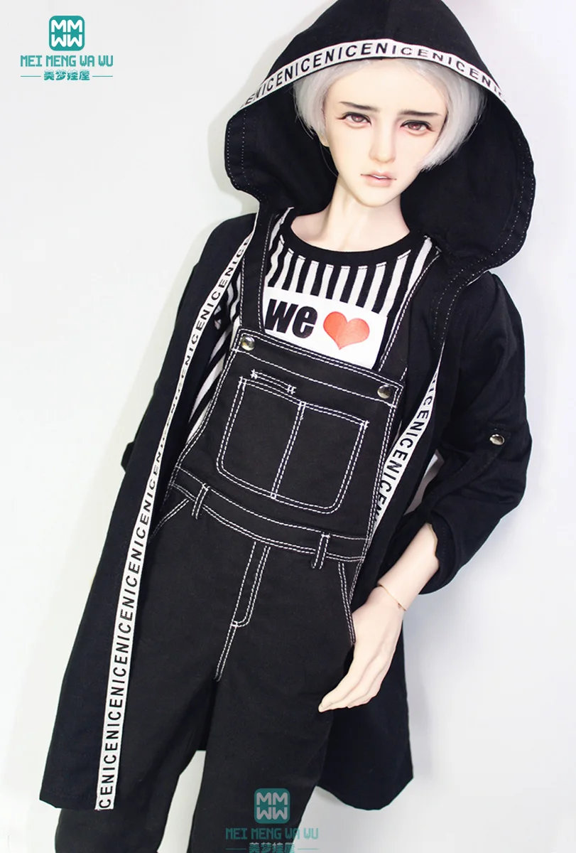 Фото Одежда для куклы BJD подходит для 65-72 см DK SD17 、 POPO68 BJD дядя модный красивый джинсовый комбинезон Футболка с принтом ветровка с завязками №5