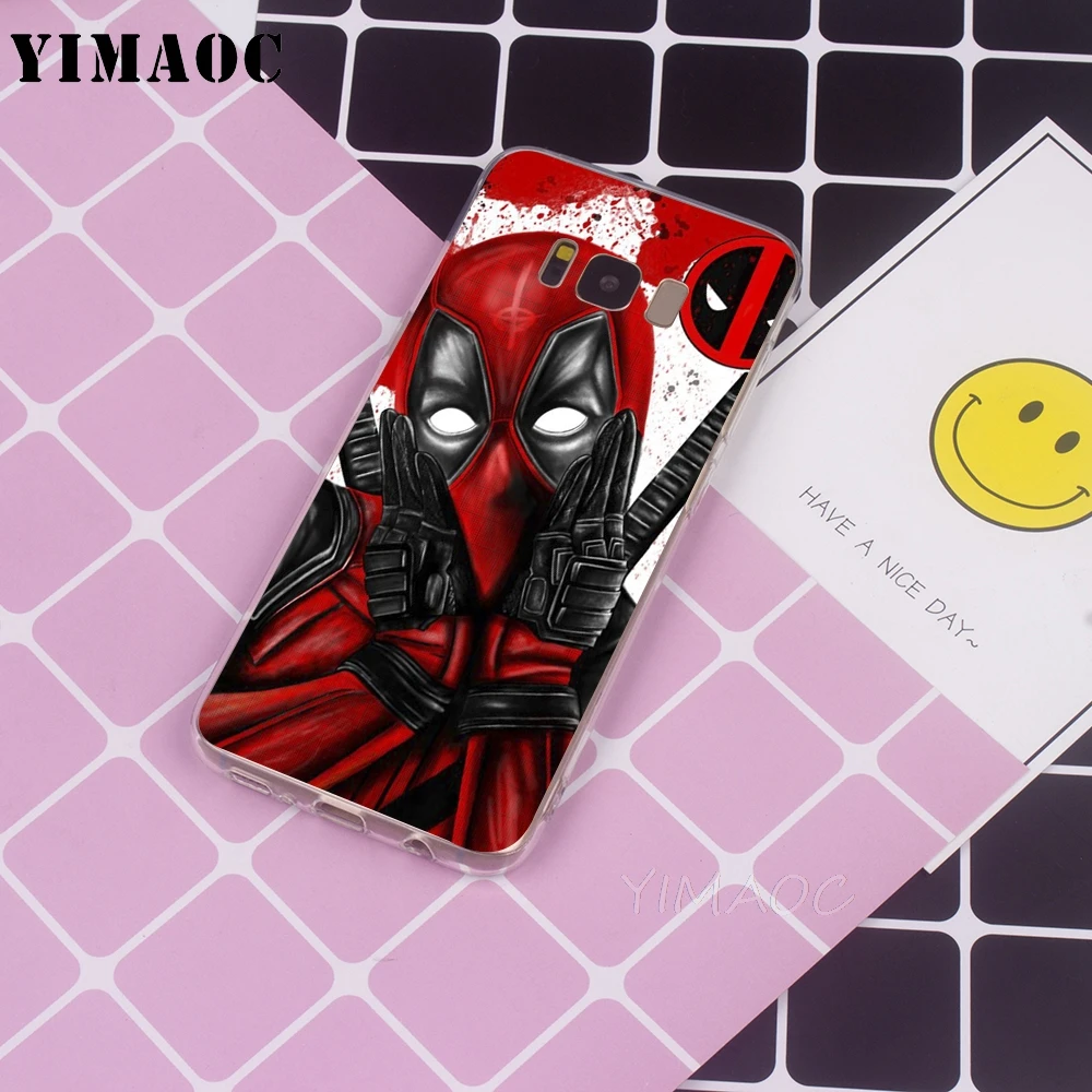 Мягкий ТПУ чехол YIMAOC Deadpool для Galaxy j3 j5 j6 j7 A5 2016 2017 A6 A9 2018 Note 8 9 S7 edge S8 S9 S10 Plus S10e |