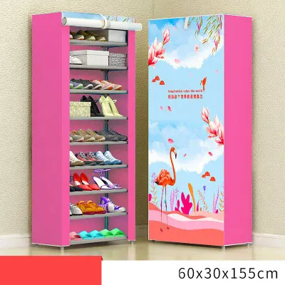 flamingo 10 layer 8 Слои 10 Слои Комбинации обувной шкаф простой ткани для хранения обуви стойки складной пыленепроницаемый обувные полки DIY мебель - Цвет: flamingo 10 layer