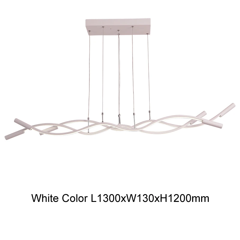 White130x3cm LICAN подвесная люстра освещение для офиса столовой кухни алюминиевая волна блеск Avize современная люстра для офиса - Цвет абажура: White130x3cm