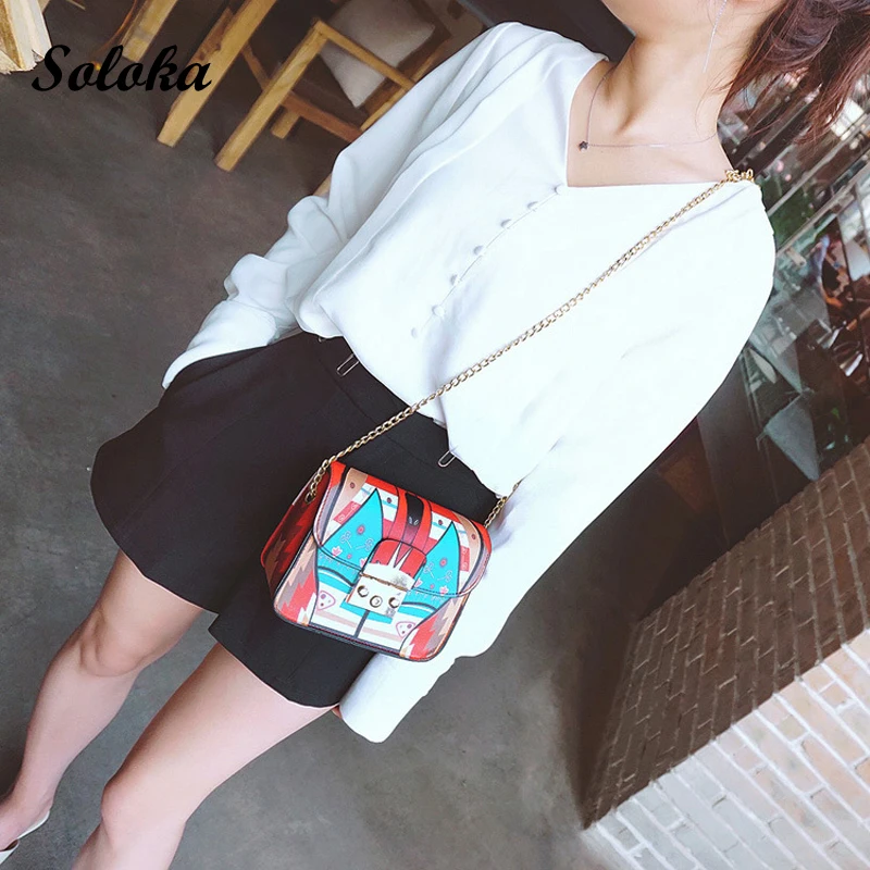 2019 новые мини Лоскутные сумки через плечо Модные хитовые цветные Клатчи из