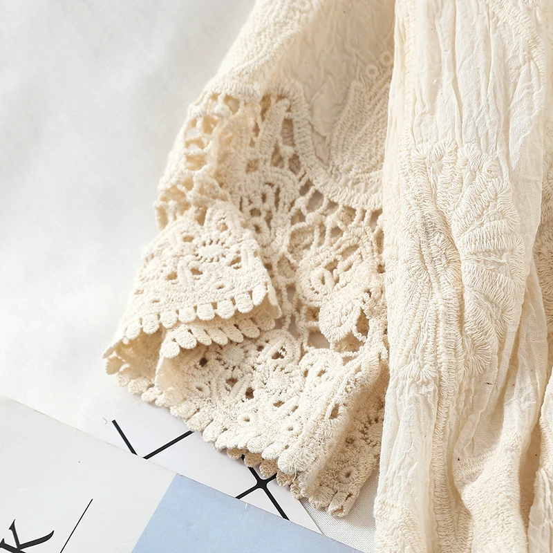 Харадзюку кимоно открытая кружевная блузка с вышивкой блуза коротким рукавом