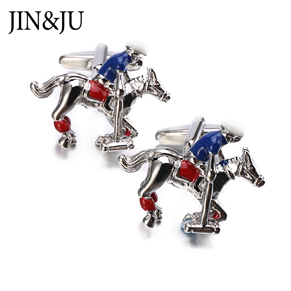 Запонки Лошадь JIN & JU высокого качества распродажа запонки серебряного цвета с