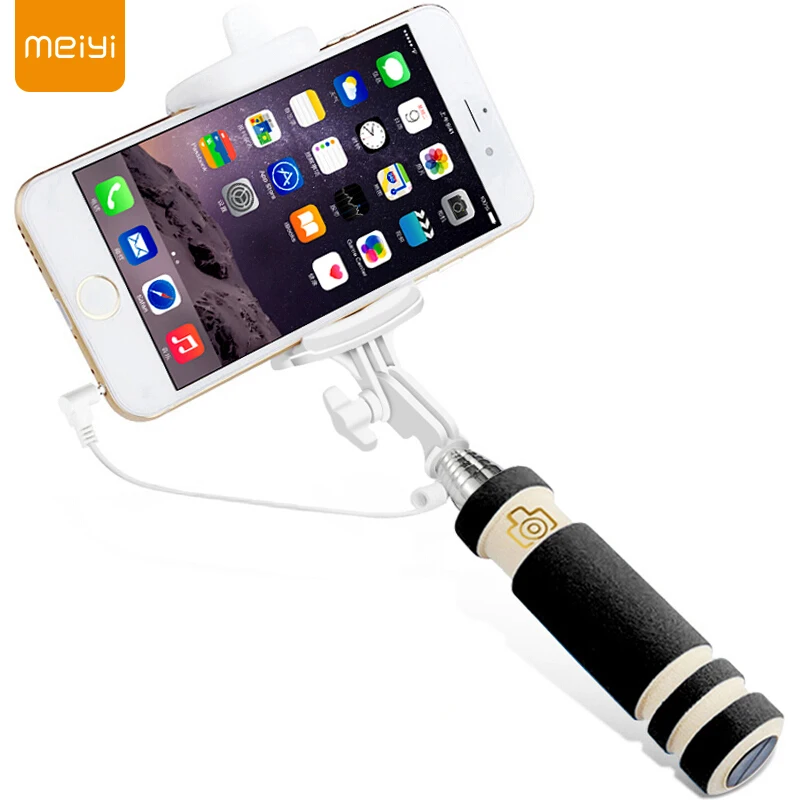 Раздвижная Проводная селфи палка MEIYI S1 монопод держатель кабеля для iPhone 6 s Plus 5S 5 SE
