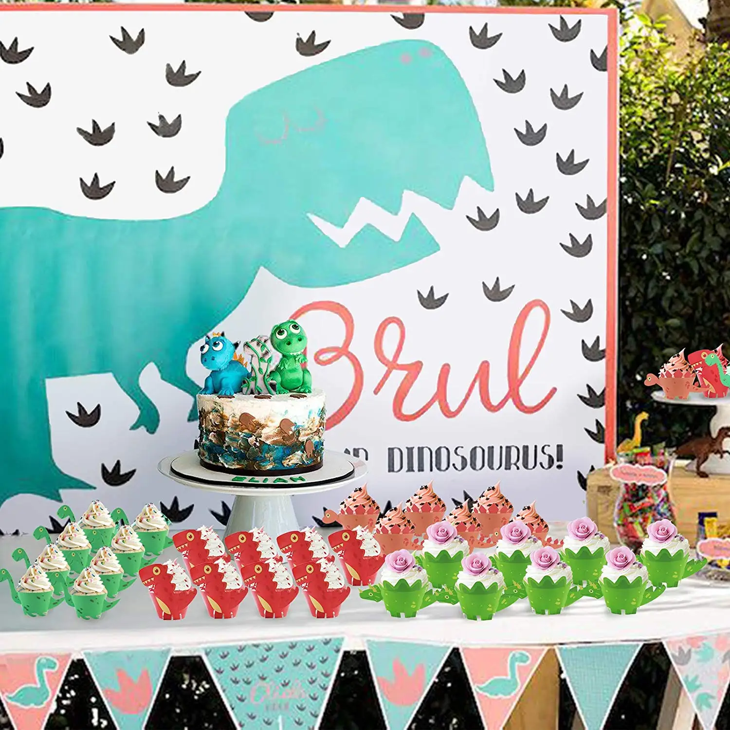 METABLE 12 набор динозавров обертки для кексов тематические вечерние поставки Baby Shower