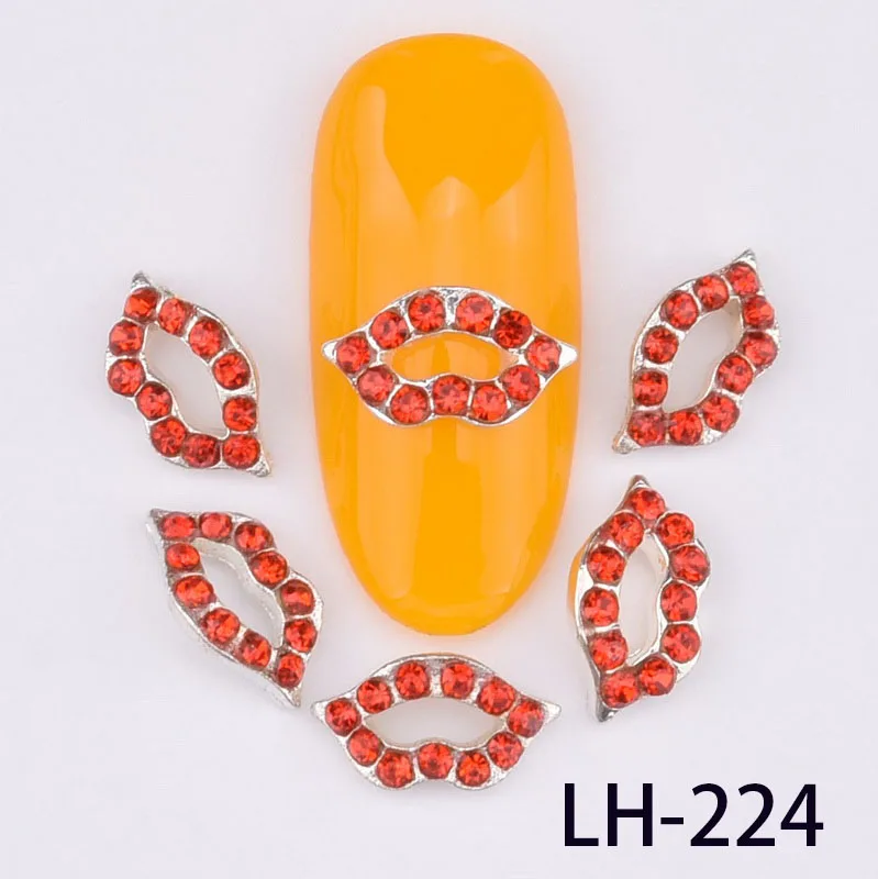 LH-224 10 шт Стразы стеклянный драгоценный камень 3d-украшения для ногтей, сплав капли воды Снежинка крест талисманы, ногти гламурный гвоздь Su LH214-225 - Цвет: LH-224